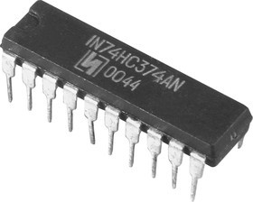 ЭКР1564ИР23 (00-03г), 8-разрядный регистр, управл.по фронту, с паралл.вводом-выводом данных, с вых.на три сост. (74HC374AN