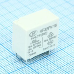 HF32FV-16/5-HLTF, Реле силовое 10А один контакт на замыкание катушка 5В HF32FV-16/5-HLTF, Реле силовое 10А один контакт на замыкание катушка 5В