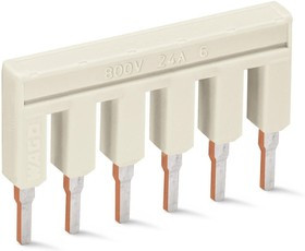 2002-406, 6-конт. перемычка изолированная, св.-серая 2002-406, 6-конт. перемычка изолированная, св.-серая