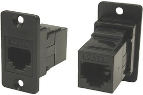 CP30623, Соединитель, SLIM, Кат: 3, Конф: 6p4c, гнездо RJ11, с обеих сторон