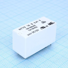 NT75-A-S-16- DC12V-0.41-5.0, Реле силовое 16А один контакт на замыкание катушка 12В 0.41Вт