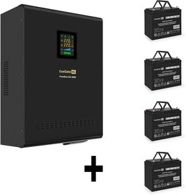 EX296642RUS, Комплект ИБП EX296003RUS + батарея 75Aч EX282983RUS 4шт (инвертор, синус, для котла, настенный) ExeGate FineSine SX-3000.LCD.AV