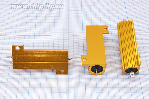 Резистор постоянный в охладителе 1.0 Ом, 50Вт, размер 51.6x30.0x17.0мм, WW, HSA50; Р 1,0 \ 50\AXI 51,6x30,0x17,0\ \WW\2C\HSA50\