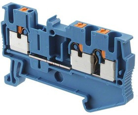 Through terminal block, push-in connection, 0.14-4.0 mm², 3 pole, 24 A, 8 kV, blue, 3209552 Through terminal block, push-in connection, 0.14-4.0 mm², 3 pole, 24 A, 8 kV, blue, 3209552
