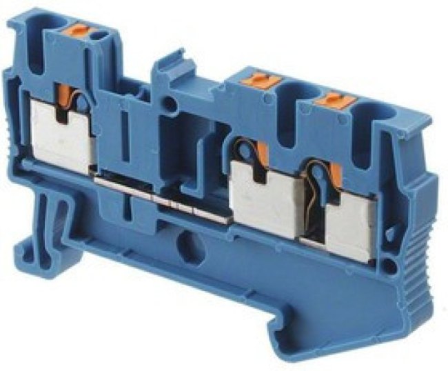 Through terminal block, push-in connection, 0.14-4.0 mm², 3 pole, 24 A, 8 kV, blue, 3209552 Through terminal block, push-in connection, 0.14-4.0 mm², 3 pole, 24 A, 8 kV, blue, 3209552