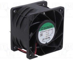 PF60381B1-A99, Fan: DC; axial; 12VDC; 60x60x38mm; 102.96m3/h; 67.7dBA; Len: 3000mm