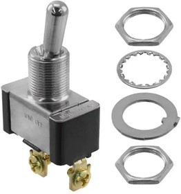 11TS15-6, Toggle Switches SPST (ON)-OFF Screw Term