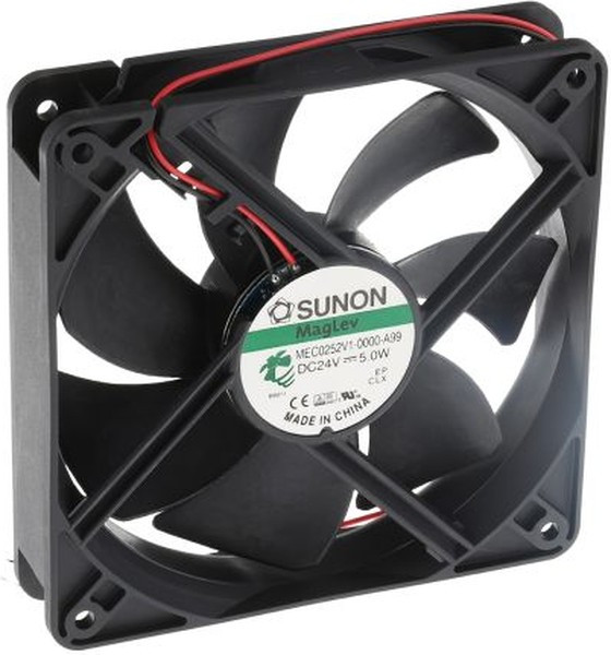 Вентилятор 120x120x25, напряжение 24В, ток 0,2А, выводы 2L, подшипник ML, MEC0252V1-0000-A99 Вентилятор 120x120x25, напряжение 24В, ток 0,2А, выводы 2L, подшипник ML, MEC0252V1-0000-A99
