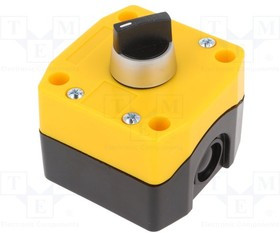 B1-RS-1O/C, Переключатель: поворотный, Фикс.пол: 1, 22мм, черный, Подсвет: нет