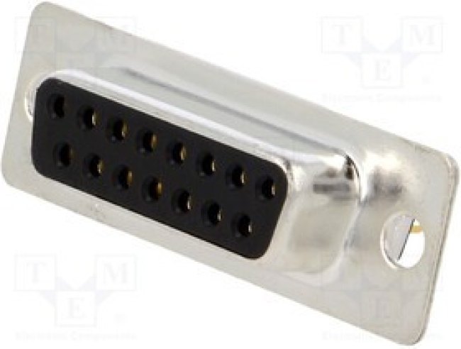 MHDD15-F-T-B-M, Разъем D-Sub; PIN: 15; гнездо; "мама"; на PCB; пря MHDD15-F-T-B-M, Разъем D-Sub; PIN: 15; гнездо; "мама"; на PCB; пря