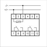 PK-2P-230, Реле 230В, 8А, 2 переключающий 1 модуль, монтаж на DIN-рейке