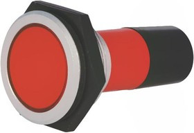 SMFP30H0289, Индикат.лампа: LED, плоский, 230ВAC, Отв: d30,2мм, IP67, латунь