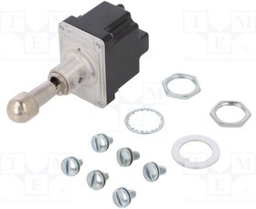 2TL1-1A, Toggle Switches DPDT ON-OFF-ON Screw Term