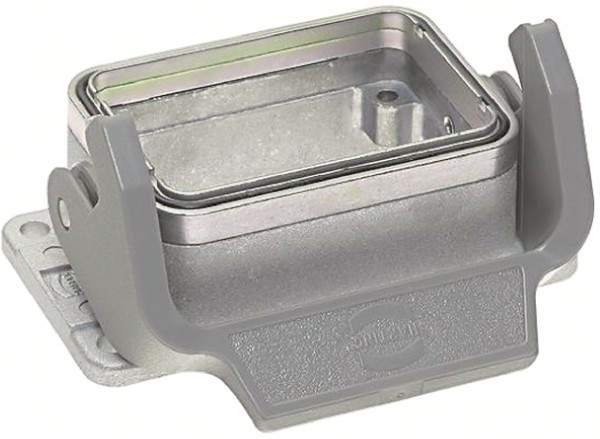 09628060301, Разъем для тяжелых условий, Основа, сквозной монтаж с гайкой, Корпус из Алюминия, 1 Рычаг, 6B