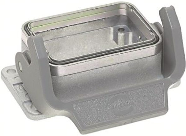 09628060301, Разъем для тяжелых условий, Основа, сквозной монтаж с гайкой, Корпус из Алюминия, 1 Рычаг, 6B