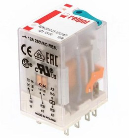 R2N2012231012WT, Реле: электромагнитное, DPDT, Uобмотки: 12ВDC, 12A/250ВAC, 24А R2N2012231012WT, Реле: электромагнитное, DPDT, Uобмотки: 12ВDC, 12A/250ВAC, 24А
