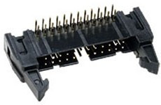 IDCC-24MR (SCM-24R), вилка на плату шаг 2.54мм угл. с защелками (L-KLS1-201-24-R)