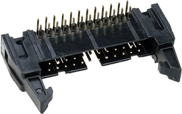IDCC-24MR (SCM-24R), вилка на плату шаг 2.54мм угл. с защелками (L-KLS1-201-24-R)