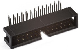 2-1634689-6, Conn Shrouded Header (4 Sides) HDR 26 POS 2.54mm Solder RA Side Entry Thru-Hole