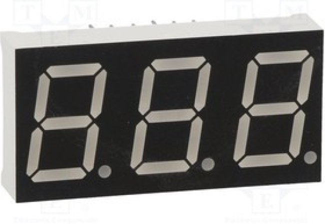 OPD-T5621LY-BW, Дисплей: LED, 7-сегментный, 14,2мм, 0,56", II.зн: 3, желтый, 60мкд