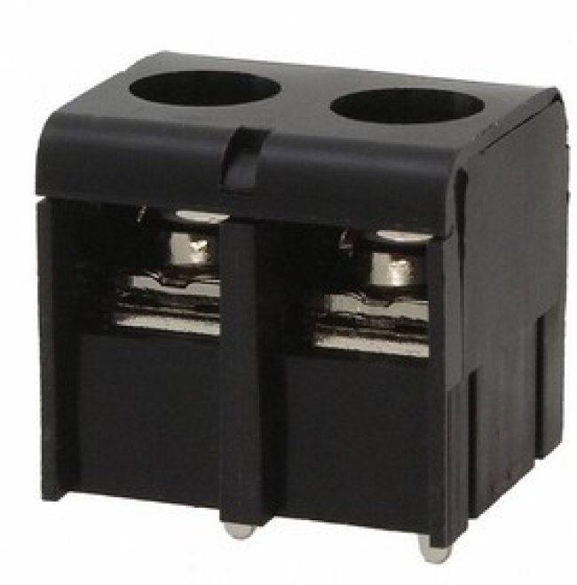 1546833-2, Barrier Terminal Blocks .375" 2P MOD W/COVER