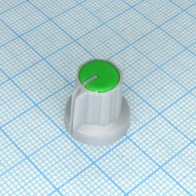 Ручка RR4836 серо-зелён. насечка, d=6mm, Ручка управления, на вал 6 мм с насечкой, серо-зелёная