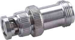 33_BNC-N-50-1/133_NE, Straight RF Adapter BNC Plug to N Socket 4GHz