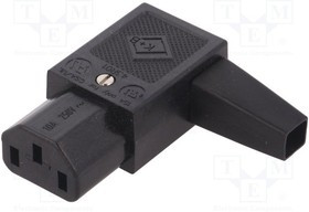 PC-118, Разъем: питания AC, вилка, "мама", 10А, 250ВAC, IEC 60320, C13 (F)