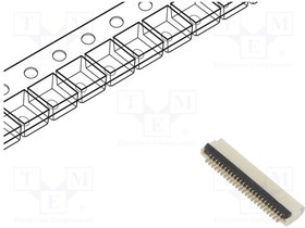 FFC2B28-24-G, FFC / FPC разъем, 0.5 мм, 24 контакт(-ов), Гнездо, FFC2B28 Series, Surface Mount Right Angle