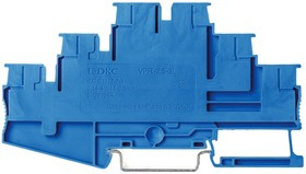 Клемма трехуровневая зажим push-in 6 точек подключения 2.5кв.мм син. DKC VPR-2.5-3L-BU