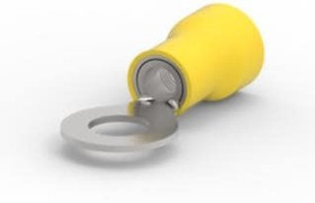 323763, Terminals PVC-RING 12-10 YEL #1/4