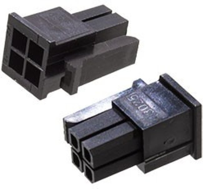 43025-0400, Micro-Fit Female Crimp Connector Housing, 3mm Pitch, 4 Way, 2 Row 43025-0400, Micro-Fit Female Crimp Connector Housing, 3mm Pitch, 4 Way, 2 Row