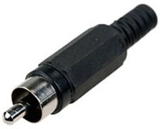 1-200BK(RP-405), штекер RCA пластик на кабель черный