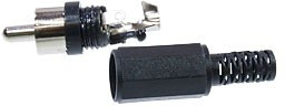 1-200BK(RP-405), штекер RCA пластик на кабель черный