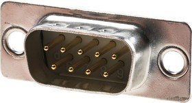 09670095654, Harting D-Sub Standard 9 Way Through Hole D-sub Connector Plug, 2.74mm Pitch