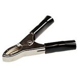 AG-B30, Зажим "Крокодил" с изолятором (черный), 30А, 75мм