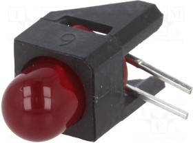 HLMP-3301-D00B2, LED; в корпусе; красный; 5мм; Кол-во диод: 1; 10мА; 60°; 1,9?2,4В