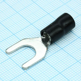 SV5.5-8 Black, наконечник кабельный вилочный с изоляцией d=8.4мм, сеч. пров.4.0-6.0мм2