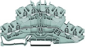 2002-2401, DBL DECK TB, DIN RAIL, 4POS, 12AWG