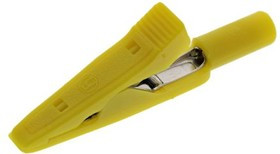 930317803, Crocodile Clip, Brass, Bronze Contact, 8A, Yellow