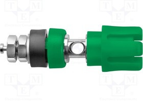 POL1994NI-GN, Гнездо, "банан" 4мм, 30А, 60ВDC, 50мм, зеленый, никелированные