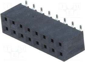 ZL264-16DG, Гнездо, штыревой, "мама", PIN: 16, вертикальный, 2,54мм, SMT, 2x8