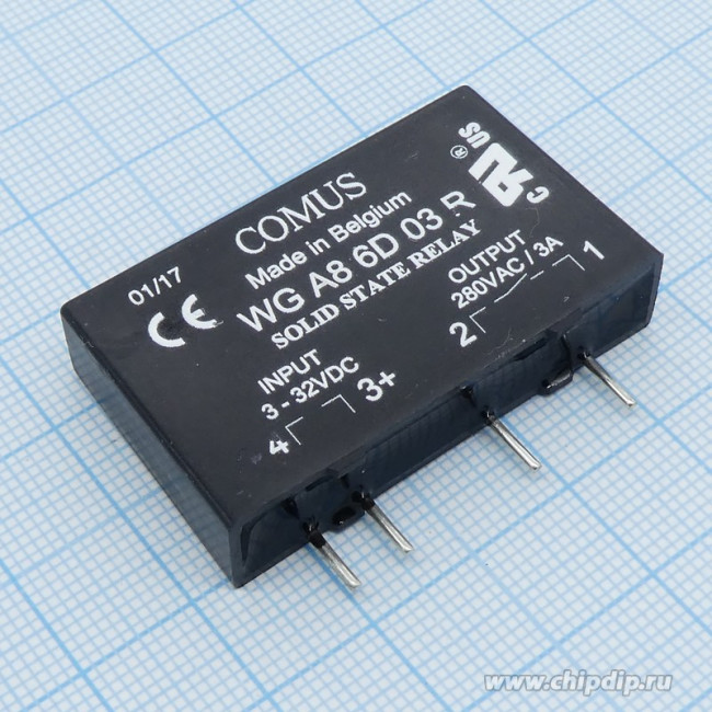 WGA8-6D03R, Реле: полупроводниковое, Uупр: 3-32ВDC, 3А, 48-280ВAC, Серия: WGA8 WGA8-6D03R, Реле: полупроводниковое, Uупр: 3-32ВDC, 3А, 48-280ВAC, Серия: WGA8