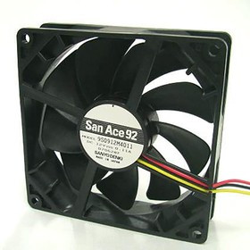 9S0924L401, 9S Series Axial Fan, 24 V dc, DC Operation, 49.8m³/h, 960mW, 40mA Max, 92 x 92 x 25mm