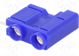 572-0200, Гнездо; "банан" 4мм; 10А; 250ВDC; синий; посеребренные; PCB; 29,7мм
