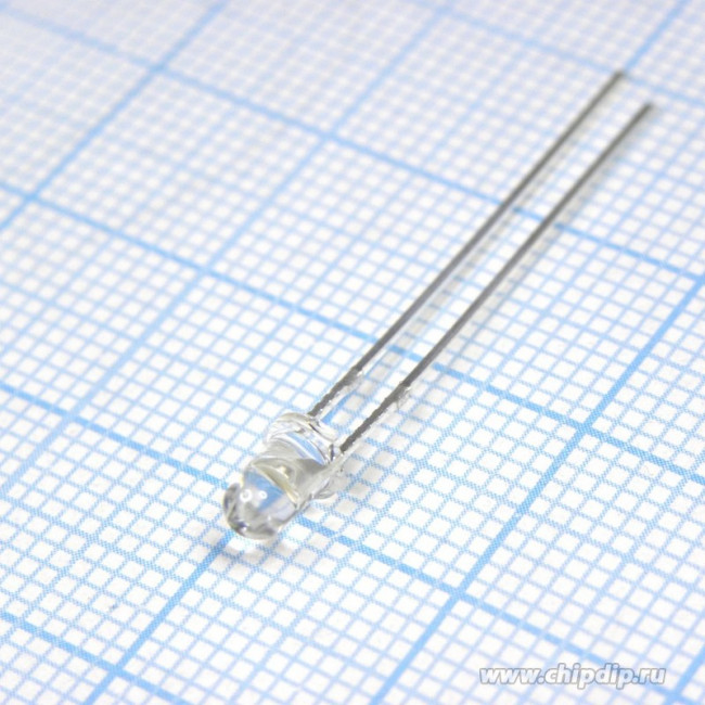 FYL-3014UWC1A, LED; 3mm; white cold; 8000?15000mcd; 30°; Front: convex; 2.8?3.6V