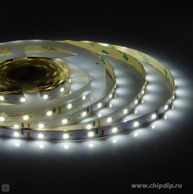 00-121 Светодиодная лента 12В, 8Вт/м, smd2835, 60д/м, IP20, 800Лм/м, подложка 10мм, 5м, 6500К.