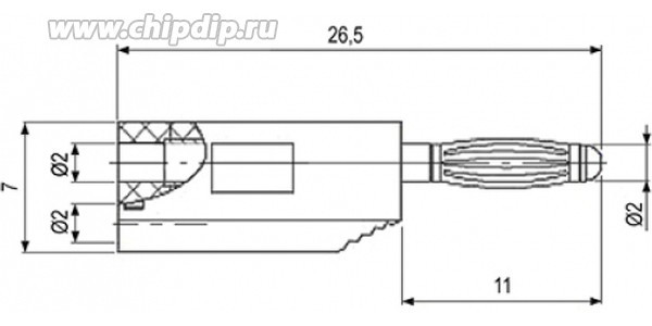 Переходник:штекер BANANA 2мм на гнездо BANANA 2мм и боковое гнездо для кабеля до 2мм,жёлтый; Q-12603Y штек BANANA 2-гн BANANA 2-гн d2\\жел\\