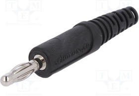 FK9LNI-SW, Вилка, "банан" 4мм, 32А, 33ВAC, 70ВDC, черный, неизолированный FK9LNI-SW, Вилка, "банан" 4мм, 32А, 33ВAC, 70ВDC, черный, неизолированный