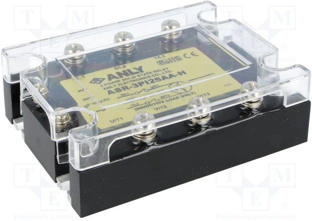 ASR-3PI25AA-H, Реле: полупроводниковое, Uупр: 80-280ВAC, 25А, 48-480ВAC, 3-фазный